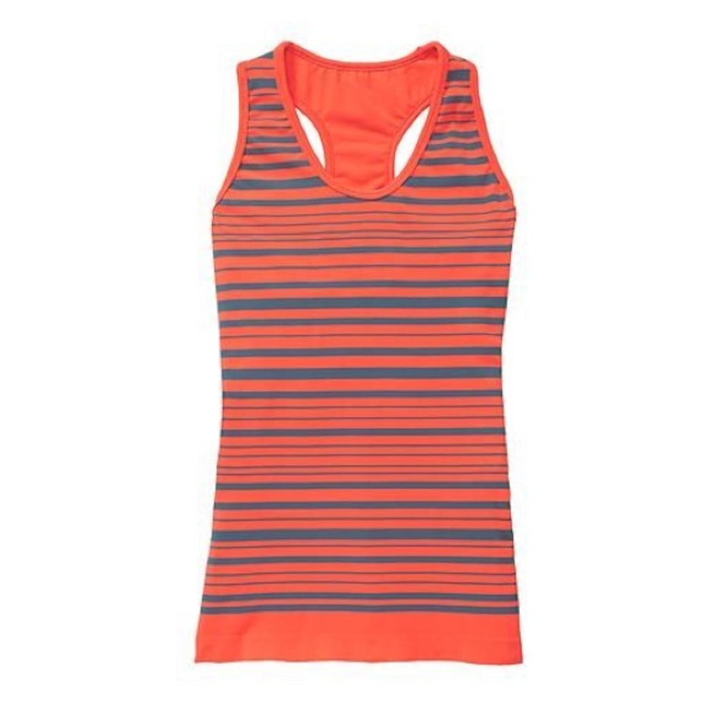 Athleta Racerback Striped Tank Top Orange Small